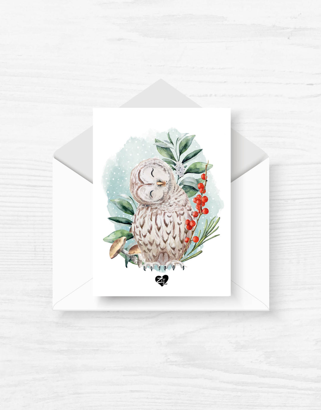 Greeting Card - Christmas Owl